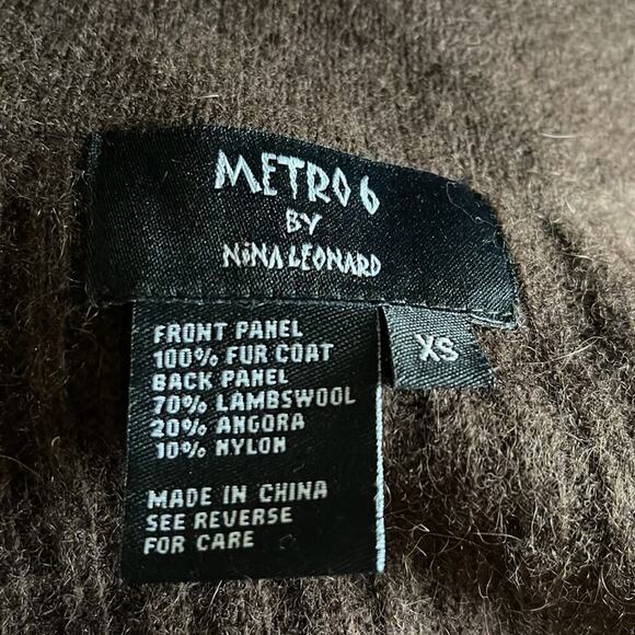 Metro 6 Nina Leonard  deep Brown Fur Vest Lambswool - Picture 5 of 8